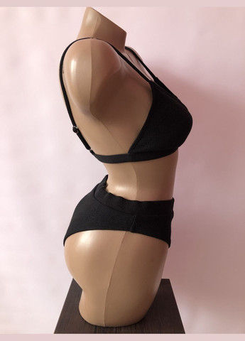 Черный летний женский раздельный купальник. No Brand