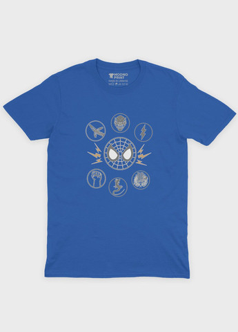 Синяя демисезонная футболка для девочки с принтом супергероя - человек-паук (ts001-1-grr-006-014-012-g) Modno