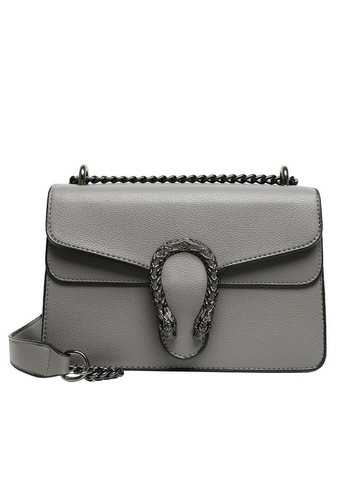 Жіноча класична сумка крос-боді з залізною підковою сіра No Brand (290665296)