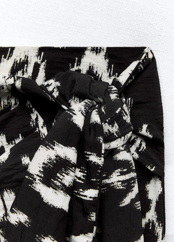 Черная повседневный с абстрактным узором юбка Zara