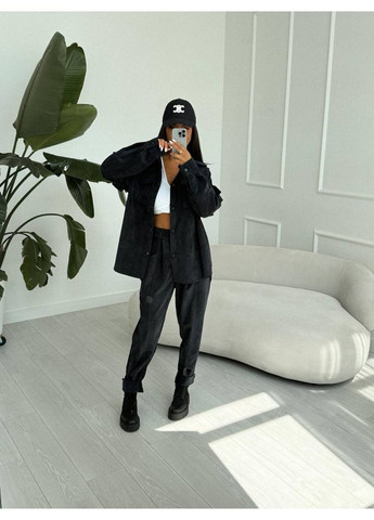 Костюм вельветовий прямі брюки та сорочка овесайз Україна (362463807)