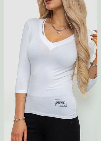 Белая футболка женская с удлинённым рукавом Ager 186R500