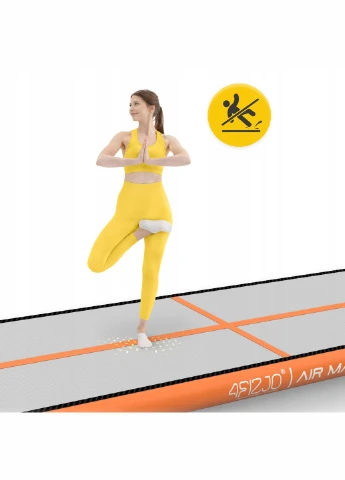 Мат надувной гимнастический Air Track Mat 500 x 100 x 15 см White/Orange () 4FIZJO P-5907739311795 (342758095)