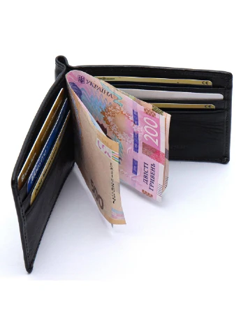 Стильне чоловіче шкіряне портмоне з затиском ST Leather В470 Чорний ST Leather Accessories (298569508)