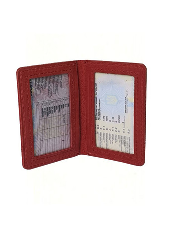 Шкіряна обкладинка для id паспорта, автодокументів червона GS (322456272)