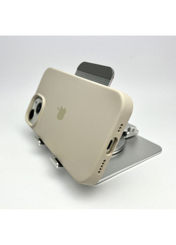 Чехол Silicone Case для 15 Open camera силиконовый закрытый низ на айфон 15 Беж / Stone cover No Brand (369136971)