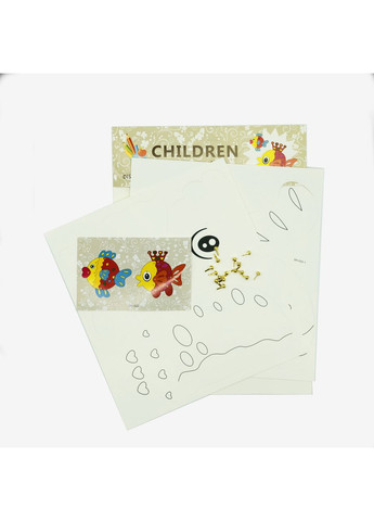 Детская 3D-раскраска-конструктор «Животные и рыбки», картон, 24x33 см, развивающая No Brand (366197700)