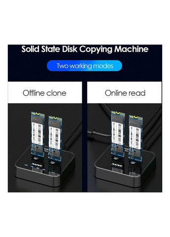 Докстанция для накопителей 2*NVMe M.2 SSD Key USB 3.1 Gen2 Type-C (K3016P) Maiwo