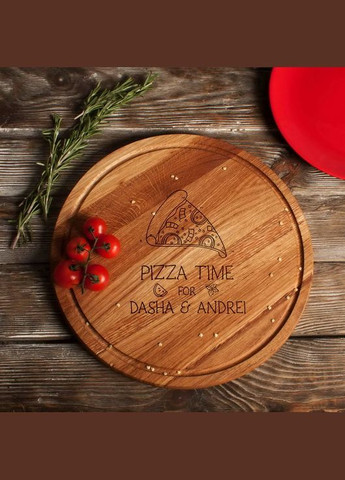 Доска для нарезки "Pizza time" именная, 30 см, английская BeriDari (293510225)
