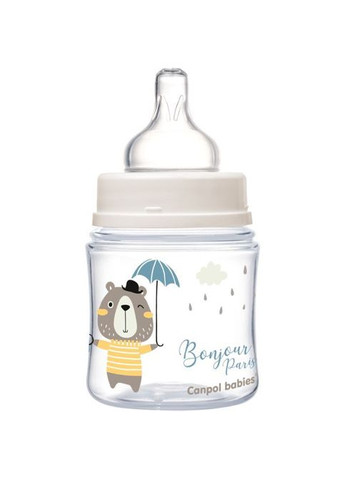 Пляшечка для годування (35/231_blu) Canpol Babies Bonjour Paris з широким отвором 120 мл Синя (268141640)