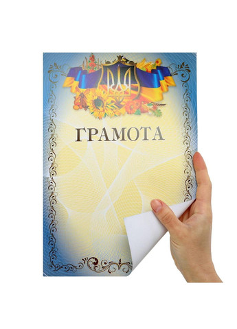 Грамота пачка 50 шт A4 с гербом и флагом Украины C-8923 SP-Planeta (361435753)