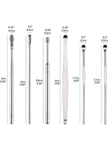 Набор для чистки ушей 10 инструментов в органайзере + ухочистка с фонарем No Brand (318359512)