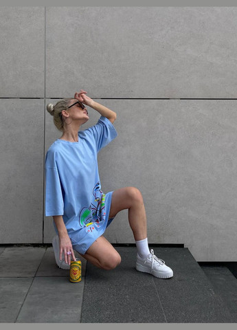 Жіноча футболка-сукня з принтом No Brand - (325833839)