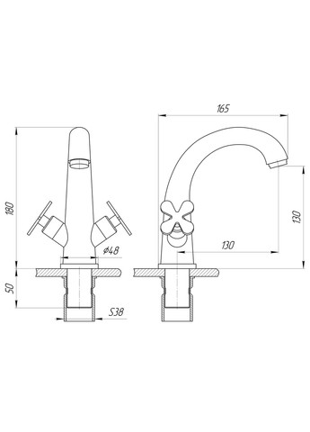 Змішувач для умивальника DUKAT-8 SD8-401 Globus Lux (335040414)