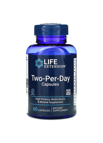 Мультивітаміни TwoPer-Day для прийому двох капсул на день 60 капсул Life Extension (263517299)