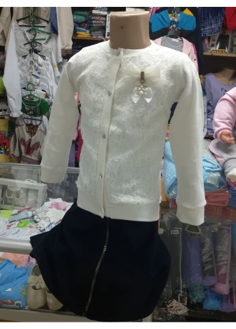 Ошатна Біла кофта бомбер для дівчинки 1 2 роки 86 92 98 No Brand (389580209)