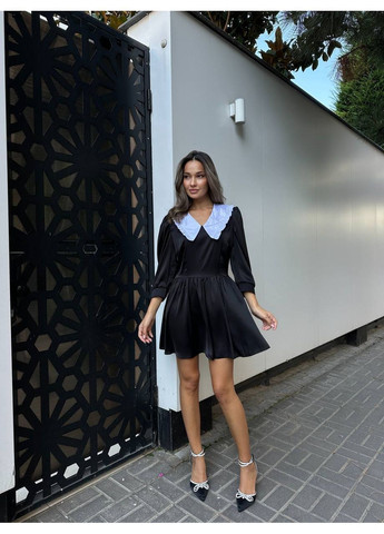 Чорна вечірня, ділова, повсякденний, кежуал жіноча сукня кльош No Brand однотонна