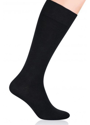 Чорні гольфи-шкарпетки високі чоловічі бавовняні 027 cotton Steven (349500870)