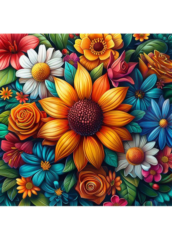 Алмазна мозаїка "Квіти" BH030 неповна викладка Brushme (367726072)