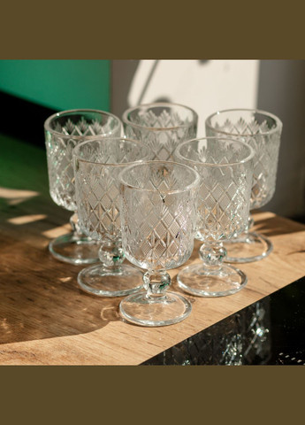 Набор рюмок 6 шт по 50 мл стеклянные на ножке HP-19-129 Yiwu (353503947)