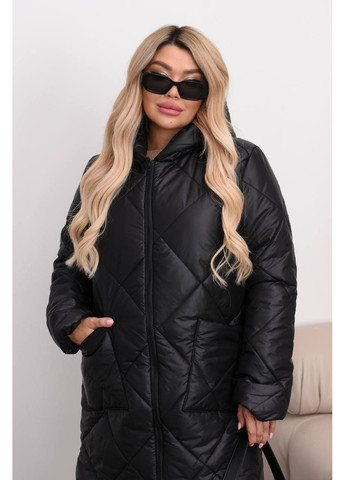 Черная зимняя куртка стеганная, цвет черный Fashion