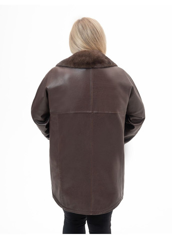 Коричневая демисезонная женская кожаная куртка весна Fabio Monti