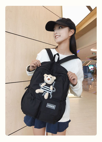 Рюкзак 10474 чоловічий жіночий дитячий шкільний портфель чорний No Brand (326487663)