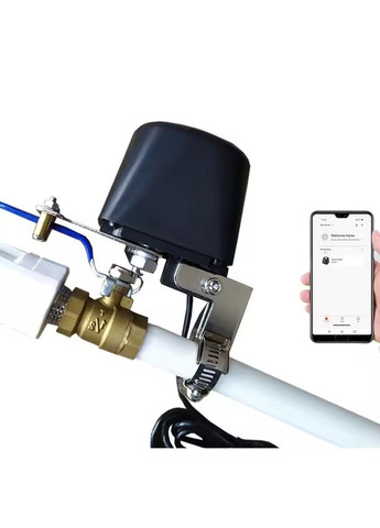 Розумний Wi-Fi електропривод для кульового крана Чорний TUYA (367954224)