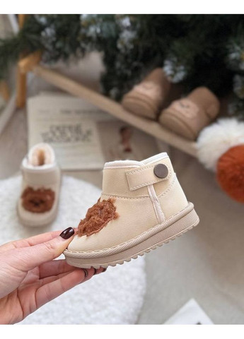 Цветные зимние зимние угги детские с мишкой 10962 No Brand