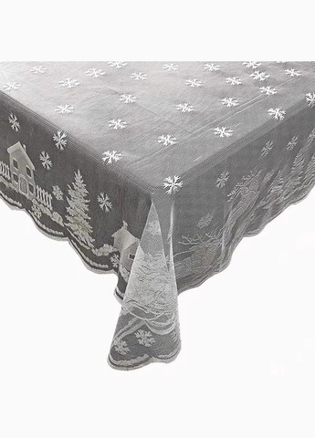 Скатертина мереживна новорічна 1,4х1,8м Різдво біла Мальва (307827169)