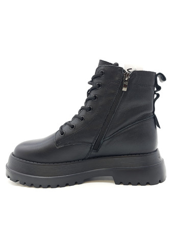 Осенние женские ботинки на овчине черные кожаные bv-15-9 23 см (р) Boss Victori