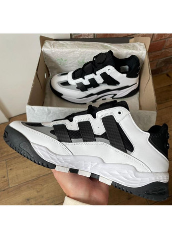 КРОССОВКИ ЖЕНСКИЕ ADIDAS NITEBALL BLACK WHITE 3 АДИДАС НАЙТБОЛ No Brand чёрные демисезоны (367172489)