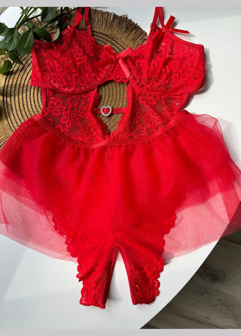 Красный женский комплект нижнего белья с открытым доступом Simply sexy