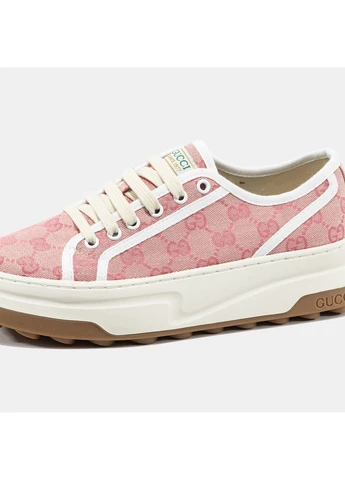 Кроссовки женские Gucci GG Canvas | Гуччи Канвас розовые No Brand розовые демисезоны (365963553)