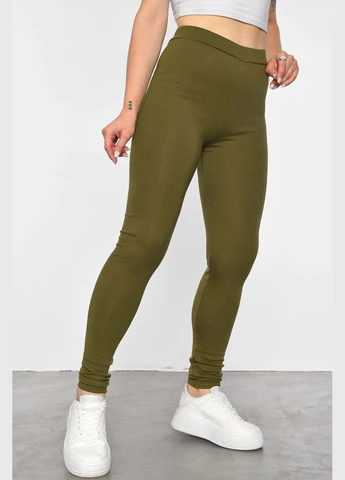 Лосины женские однотонные цвета хаки Let's Shop (302786169)