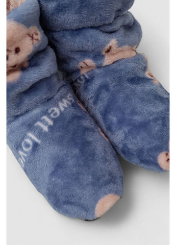 Голубые домашние плюшевые тапочки-сапожки для детей, 102r1003 Ager