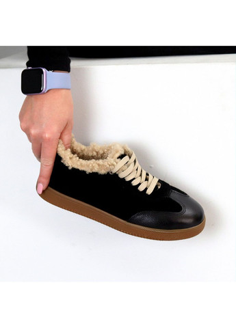 Кросівки зимові Azalis, натуральна замша, чорні, утеплені екохутром No Brand чорні (365553035)