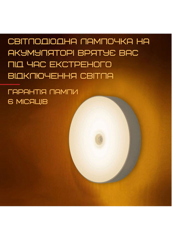 Беспроводной светильник с датчиком движения автономная лампочка фонарик YIIOT (370603344)