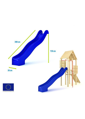 Горка пластиковая 3 м., спуск для детской площадки, горка водная Kbt (346531947)