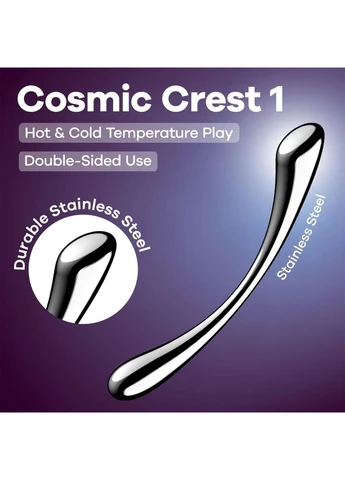 Металлический дилдо Cosmic Crest 1, двусторонний, можно нагревать и охлаждать Satisfyer (385858921)
