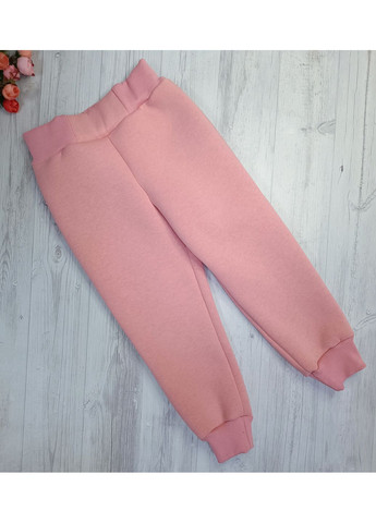 Персиковый зимний костюм утепленный для девочки тринитка на флисе No Brand