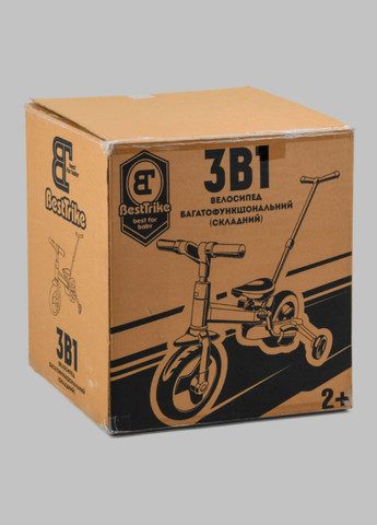 Велосипед-трансформер дитячий 10" " " батьківська ручка, знімні педалі. Black (105225) Best Trike (340908331)