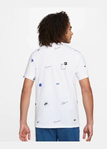 Біла футболка чоловіча 12 mo logo aop tee dn5246-100 біла Nike