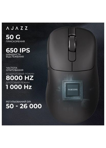 Мышка AJ179PRO Wireless/Bluetooth/USB Charging Dock Black (AJ179-PRO-B) Ajazz AJ179PRO Wireless/Bluetooth/USB Charging Dock Blac (366699302)