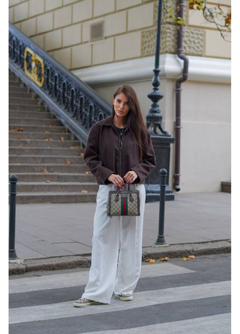 Темно-коричневе демісезонне Жіноче пальто коротке оверсайз FINO Mode