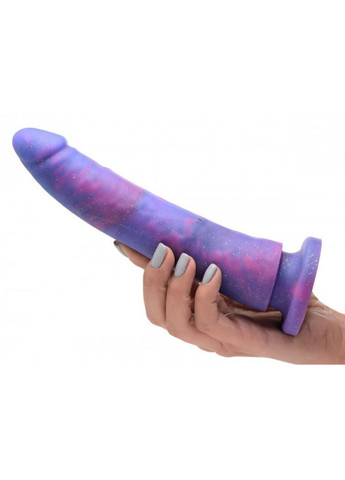 Фаллоимитатор реалистичный, с блестками, фиолетовый, 20.3 см Strap U (297132322)