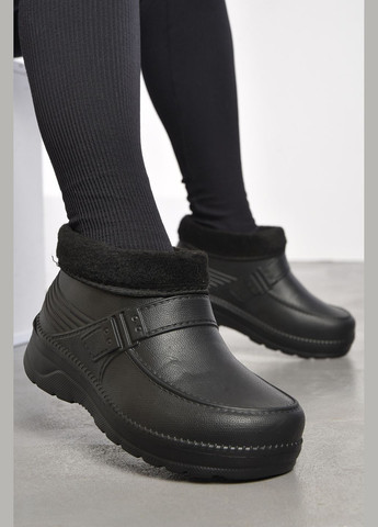 Калоші жіночі на хутрі чорного кольору Let's Shop (299764432)