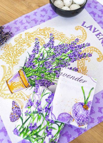 Набір кухонних рушників "Бузковий серпанок" 60х47 см., 3 шт. Homedec квітковий комбінований