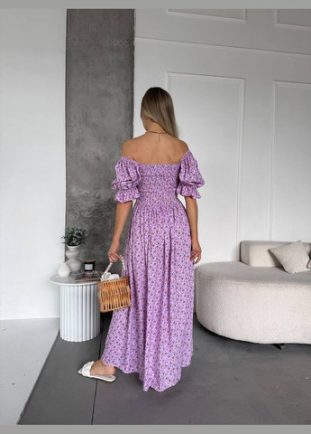 Светло-лиловое повседневный, вечернее, кэжуал женское платье FINO Mode в горошек