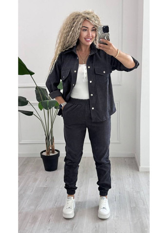 Жіночий костюм з мікровельвету з джогерами – Розмірна сітка в описі DK/DL Мода без кордонів (359556908)